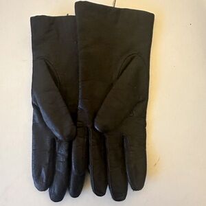 Dark Brown Leather Cashmere Gloves